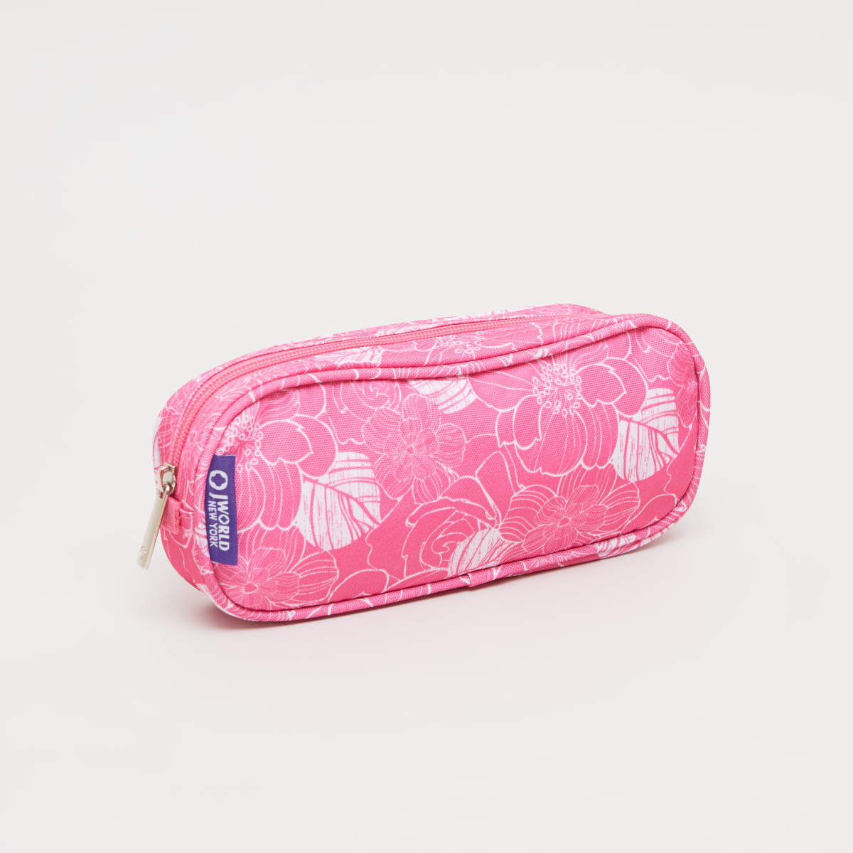 حقيبة أقلام مستطيلة الشكل بطبعات أزهار من ألوها