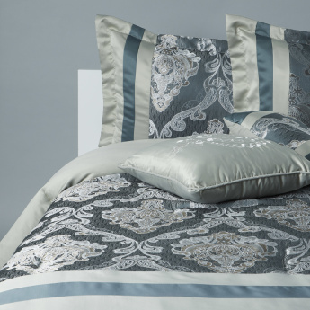 5 Piece Jacquard King Sized Comforter Set 260x240 Cms Blue