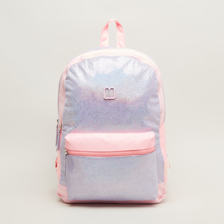 MARSHMALLOW Sparkly Violet Glitter Finished Backpack - 43x33x15 cms